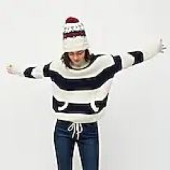 New J. Crew Pocket Stripe Turtleneck Sweater Sz XS - Picture 7 of 13
